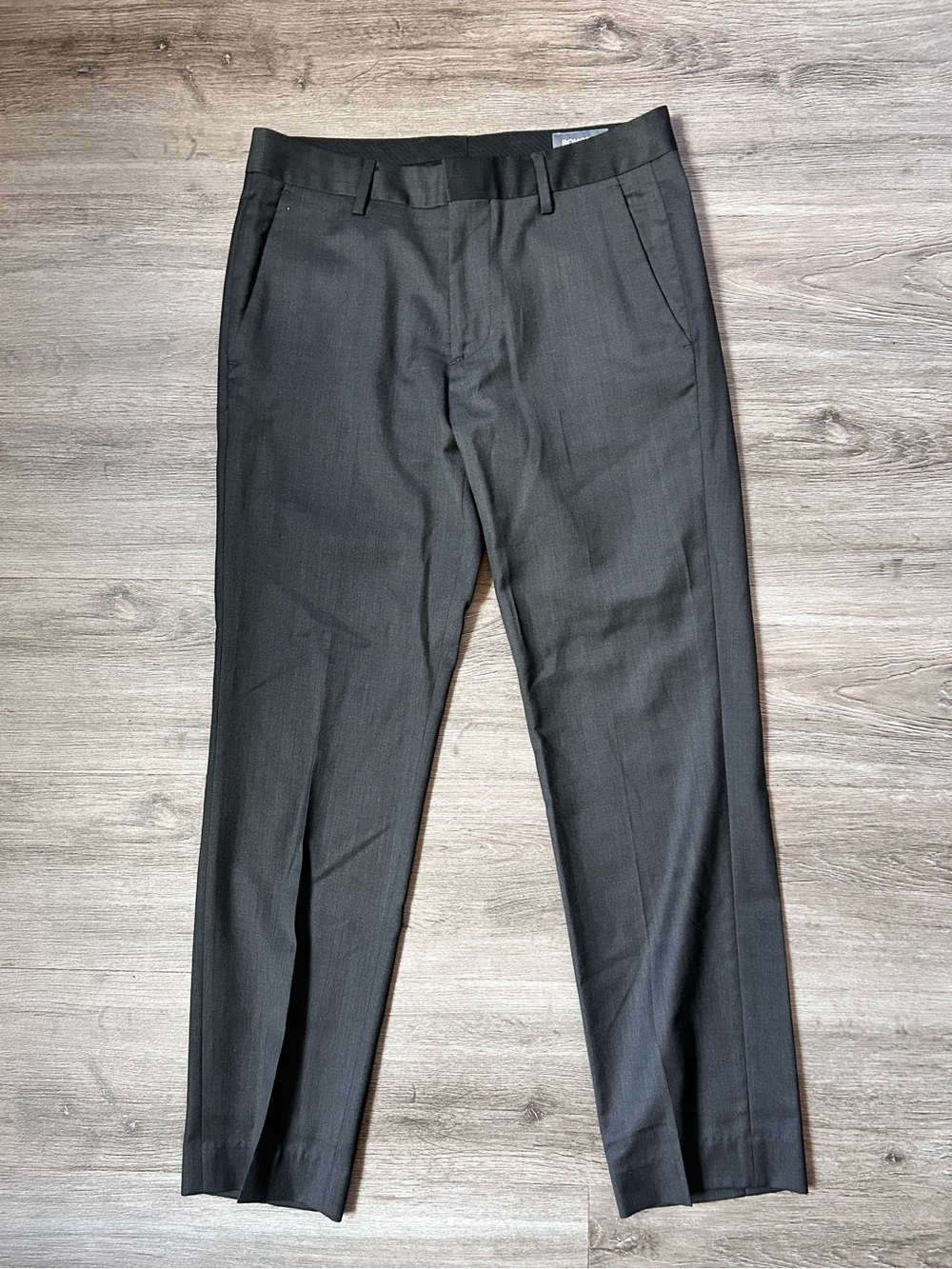 Minimalist Workwear Bonobos Gray 100% Wool Slim Fit Mid Rise Flat Front Trousers